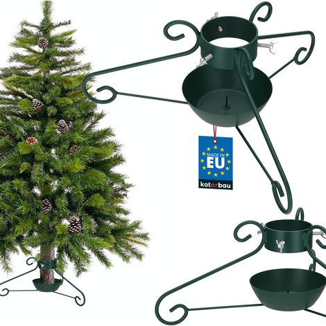 Support de sapin de Noël en métal KOTARBAU® avec réservoir d'eau, emballé, décoratif, vert, 52 x 23 cm
