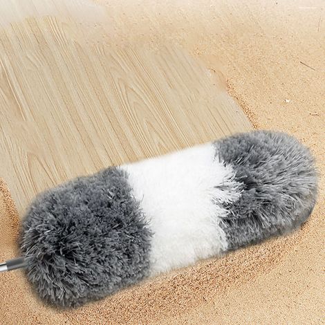 Manche télescopique 9.2ft avec tête lavable et flexible - Épousseteur pour plafond, fenêtre et voiture - Gris et blanc