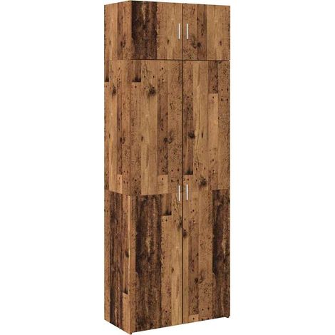 Armario de almacenamiento 2 pcs Madera vieja 80 x 42,5 x 225 cm vidaXL