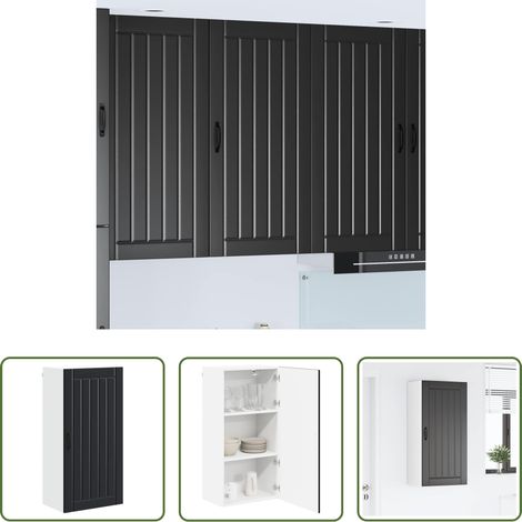 Küchenregal Schwarz - Küchenschrank Schwarz 50 x 31 x 100 cm Holzwerkstoff (1/5)
