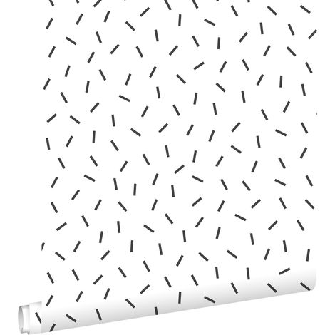 papier peint motif graphique noir et blanc - ESTAhome (1/5)