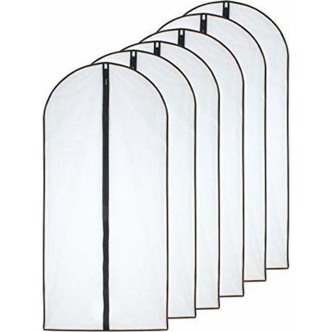 Sacs à vêtements antimites 60 x 100 cm (24'' x 40'') Sacs à fermeture éclair transparents et respirants sur les côtés pour le rangement des vêtements (paquet de 6)