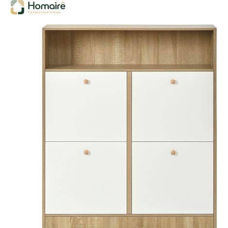 Colonnes de rangement en tissu blanc 90 x 24 x 104,5 cm HOMAIRE (1/5)