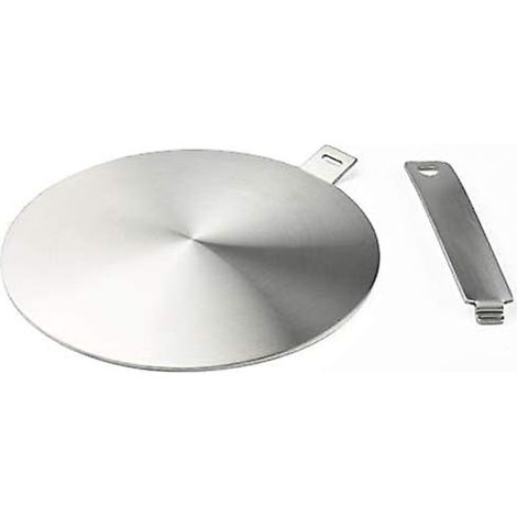 Adaptateur à induction, plaque de conversion pour plaque à induction, plaque de répartition de la chaleur avec poignée et base amovibles 20 cm