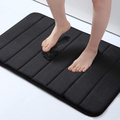 Tapis de bain absorbant antidérapant, tapis de porte absorbant en mousse à mémoire de forme, tapis de bain lavable - 60 x 40 cm (1/5)