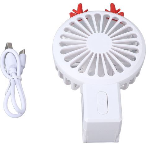Ventilateur Pliable Mini en Forme d'Oreille, 5 Pales, 3 Niveaux, Blanc - Outil de Rafraîchissement Portable pour Extérieur (1/5)