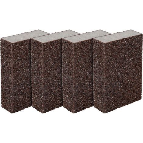 Set of 4 sanding sponges/blocks for wet and dry surfaces, coarse (grade 80 to 100) sanding (1/5)