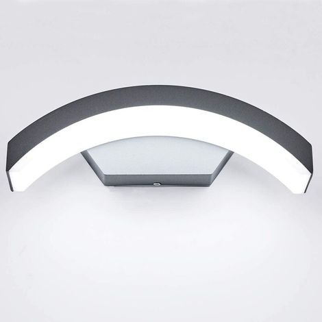 VURAHOME - Lampe mura exterieur Luminaire mural Porche couloir garages terrasse / 24W D OSRAM SMD IP65 aluminium/Eclairage mural gris 10,6 inch/blanc froid (1/5)
