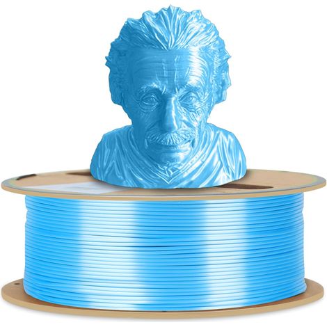 Filament PLA YOUSU Silk pour imprimante 3D, diamètre 1,75 mm, précision dimensionnelle +/- 0,03 mm, bobine de 1 kg (2,2 lbs) - Bleu. Bonne adhérence pour la plupart des imprimantes 3D FDM. (1/5)
