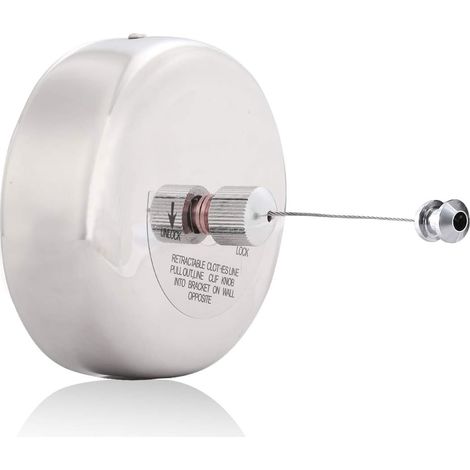 Étendoir à linge rétractable de 2,8 m avec corde en acier inoxydable tressé et poli réglable, extensible pour l'intérieur (hôtel, salle de bain, balcon). (1/5)