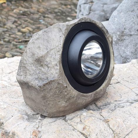 Lampe Solaire Rocher Résine LED - Étanche Décoration Jardin Extérieur Pelouse (1/5)