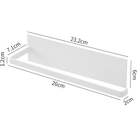 Porte-serviette mural en aluminium, dérouleur de papier essuie-tout sans perçage, support rouleau de cuisine pour plan de travail, compatible avec rouleaux de papier absorbant, fixation adhésive robus (1/5)