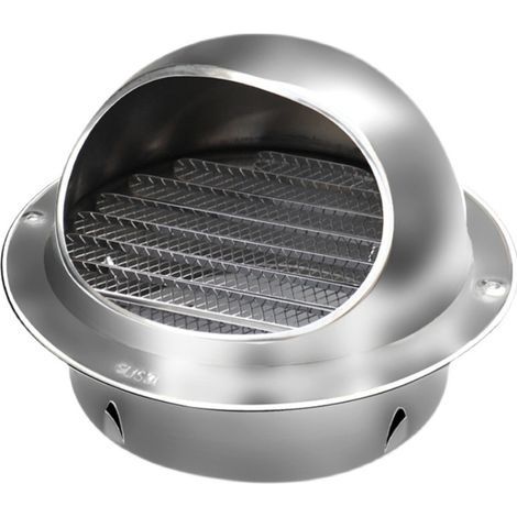 – Aérateur rond 100mm en acier inoxydable – Grille anti-insectes – Couvercle de ventilation mural – Sortie d'évacuation pour tuyaux 4 pouces (1/5)
