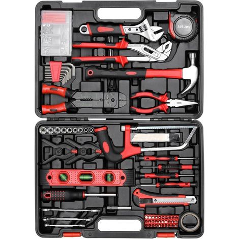 218-teiliges Werkzeugkoffer Set mit Schraubendrehern, Zangen und Hammer für Haushalt und DIY (1/5)