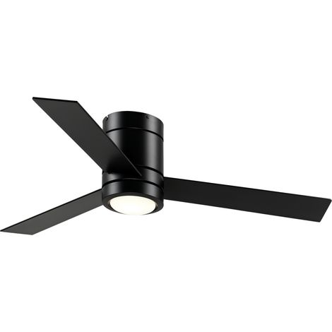 Ventilateur de plafond 2 en 1 LED 3 vitesses silencieux télécommande 112 cm noir