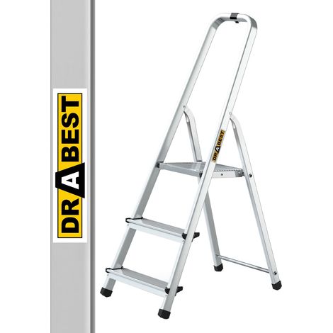 Drabest Scala Domestica In Alluminio a 3 Gradini portata 125 kg (1/4)