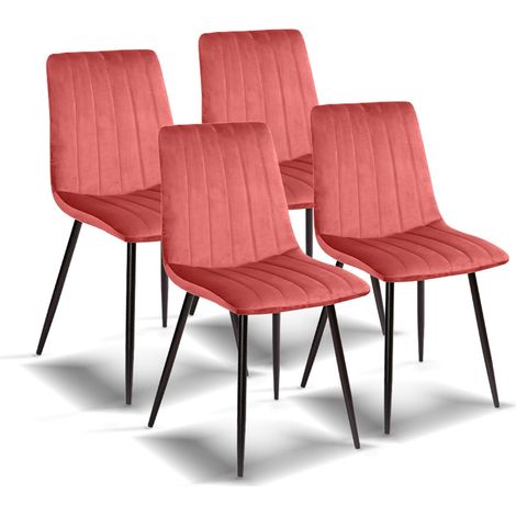 Chaise, Tissus, Rose Maquillage, 44 cm (Largeur) x 55 cm (Profondeur) x 88,5 cm (Hauteur) (1/5)