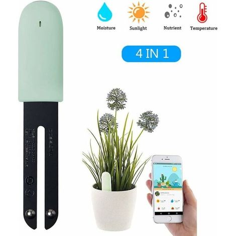 [NEVER USED] Moisture Detector Plant Sensor Flower Care Tester, Smart Plant Monitor, 4 in 1 Bluetooth Plant Sensor Automatically Monitors Moisture