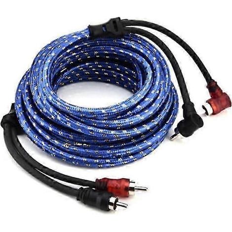 Ecleanfy - Câble audio stéréo de voiture 5M 2 RCA vers 2 RCA, outil tressé [D] (1/5)