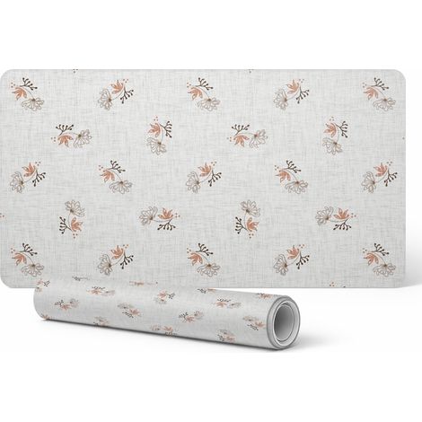 Alfombrilla antideslizante para escritorio de oficina con delicadas flores retro, 90x45 cm. (1/5)