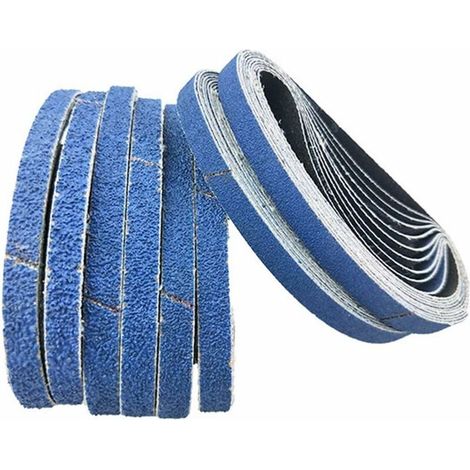 Nastri abrasivi in zirconio e corindone, 457×13 mm, per levigatura di metalli, legno, rimozione della ruggine - Confezione da 12 nastri abrasivi (P 80)