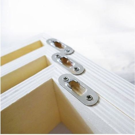 Étagères - 3 petites étagères carrées - Bois massif - 22 x 22 x 8 cm - Masking tape doré offert (1/2)