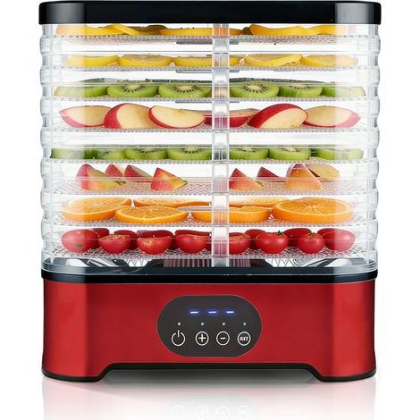 Deshidratador de alimentos para carne y fruta deshidratada, 8 bandejas sin BPA, temporizador de 72 horas y control de temperatura hasta 21 °C (70 °F), 200 W. Ideal para hierbas, verduras y carne. (1/5)