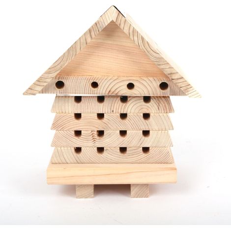 Interactive Solitary Bee Hive with Viewing Lid ÃÂÃÂÃÂâÃÂÃÂÃÂÃÂÃÂÃÂÃÂàWooden Bee Hotel for Garden Pollinators (1/4)