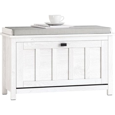 Banco Zapatero con 1 Puertas para Entrada Dormitorio Banco de Almacenamiento de Asiento Blanco 80 x 30 x 50 cm FSR161-W SoBuy ES (1/5)