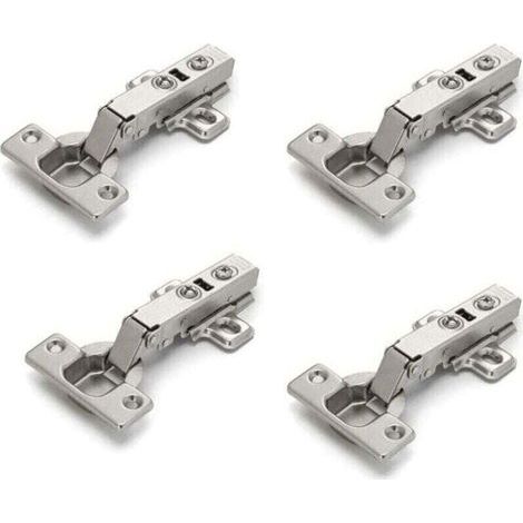 Set di 4 cerniere per ante di armadi e mobili, con angoli arrotondati, chiusura ammortizzata, non richiedono fessura, facili da installare. (1/4)