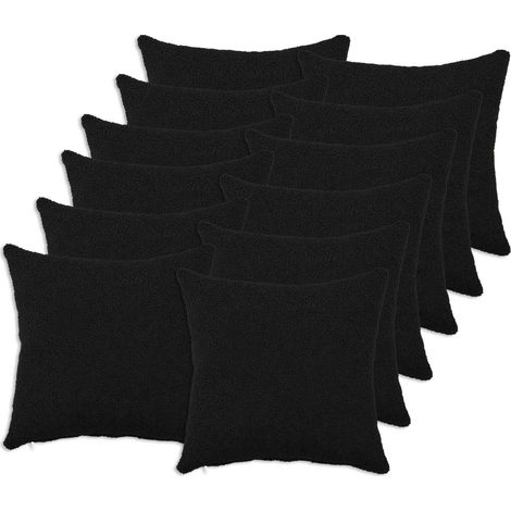 Federa 12 pcs HEERLEN Nero 45 x 45 cm Bouclé vidaXL (1/5)