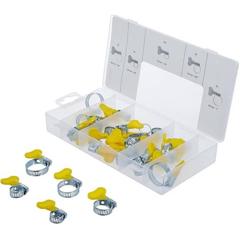 Assortiment de 26 Colliers avec Écrou Papillon - Acier, Fixation Pratique et Réglable - D-Work (1/5)