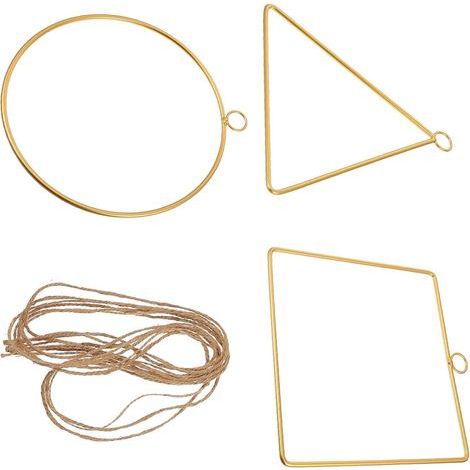 Cadres de Couronnes en Métal pour Décoration Murale DIY, Lot de 3, Surface Lisse, Forme Géométrique, pour Loisirs Créatifs et Affichage (1/5)