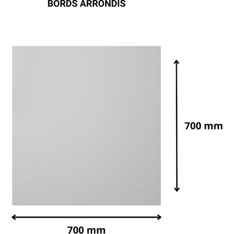 Plaque verre acrylique miroir 3 mm - 70 x 70 cm (700 x 700 mm) - Verre synthétique - Bord arrondis - Plexiglass