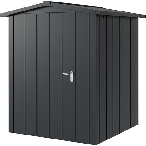 Hörmann Metall-Gerätehaus "Juno" mit Satteldach, JSD2 - Modern, 166 x 166 cm (B x T), anthrazit, 1-flüglige Tür, Anschlag links (1/5)