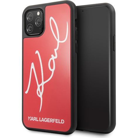 Karl Lagerfeld Signature Glitzerrote iPhone 11 Pro Hülle (1/5)