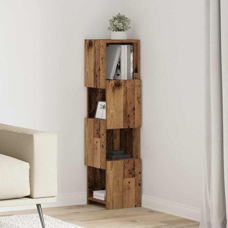 Meuble d'angle en bois rétro 25,5 x 25 x 102 cm (1/5)