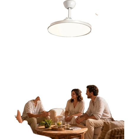 Ventilatore da soffitto, 50x50 cm, 48W, luce LED regolabile, 220V AC, dimmerabile (1/5)