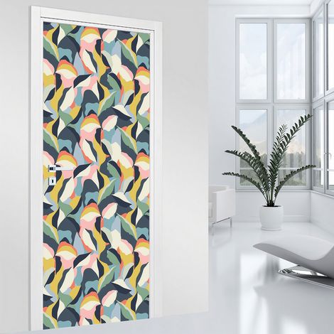 Stickers pour porte - Feuilles - 73 x 205 cm - Adhésif MAT (1/2)