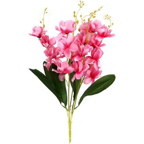 Bouquet di 5 orchidee rosa artificiali, alte 58 cm (1/3)