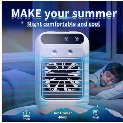 Mini Climatiseur Portable Rechargeable 25W, Ventilateur Refroidisseur Personnel avec Double Brumisation 2025 USB (1/5)