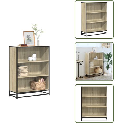 Libreria con ripiani - vidaXL Libreria Rovere Sonoma 80,5x35x107,5 cm in Legno Multistrato - Libreria decorativa