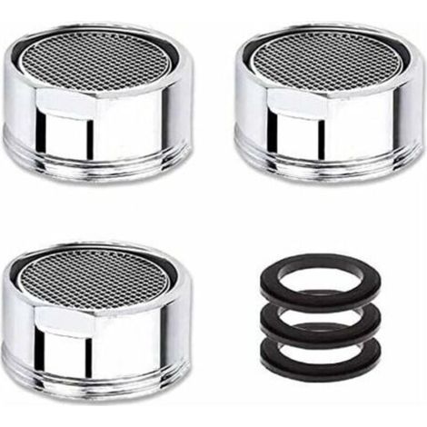 Mousseur Robinet M22/M21,5, 3 Pièces Aerateur Robinet Economie D'eau Avec Filtre en Acier Inoxydable, Aérateur de Filtre a Eau Robinet(21,5mm Filetage Mâle) (1/4)