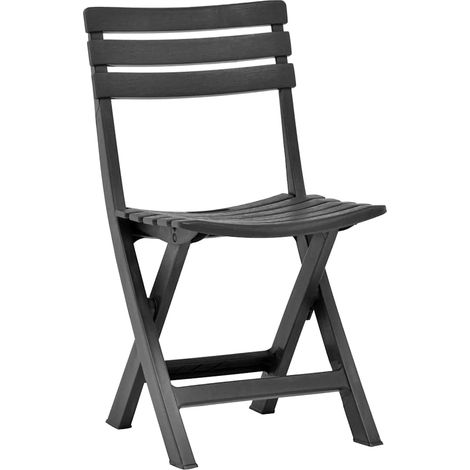 Lot de 2 Chaises de jardin pliables - Chaises d'extérieur pour terrasse/jardin Plastique Anthracite BV896865 - BonneVie (1/5)