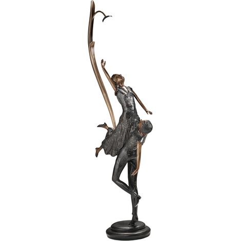 BRONZE Statua in bronzo con paralume Tiffany e base in marmo attacco E27 d.28cm (1/2)