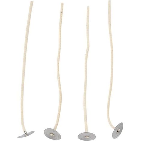 Mèches à bougies - 12 cm - 10 pcs - Blanc - DIY facile - Mixte