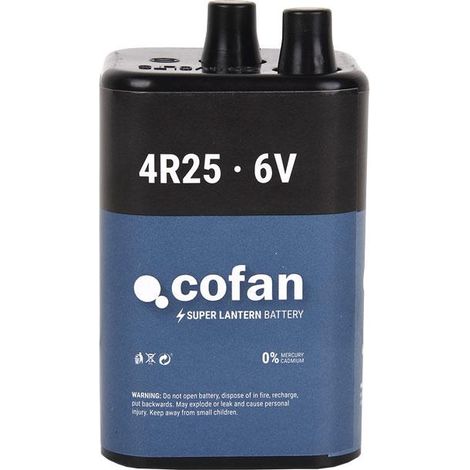 COFAN batería 4r25 6 voltios venta unitaria , Batería especial universal para lámparas de Señalización intermitentes.