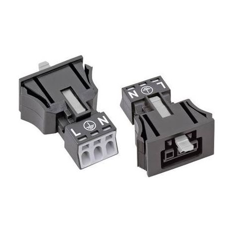 Wago WINSTA MINI conector macho recto negro 50 piezas