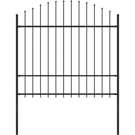 vidaXL Garden Fence "Woerden" with Spear Top Steel 170x175 cm Black (1/4)