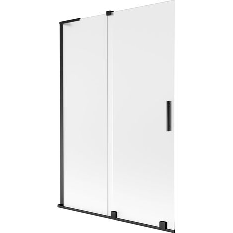 Mexen Velar L mampara de ducha corredera de 2 hojas 120 x 150 cm, escarchado, negro - 896-120-003-31-70 (1/5)